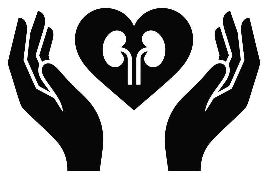 Drawing of Two hands with heart in the middle